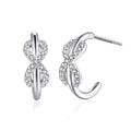 Sterling Silver Infinity Crossover Huggie Hoops