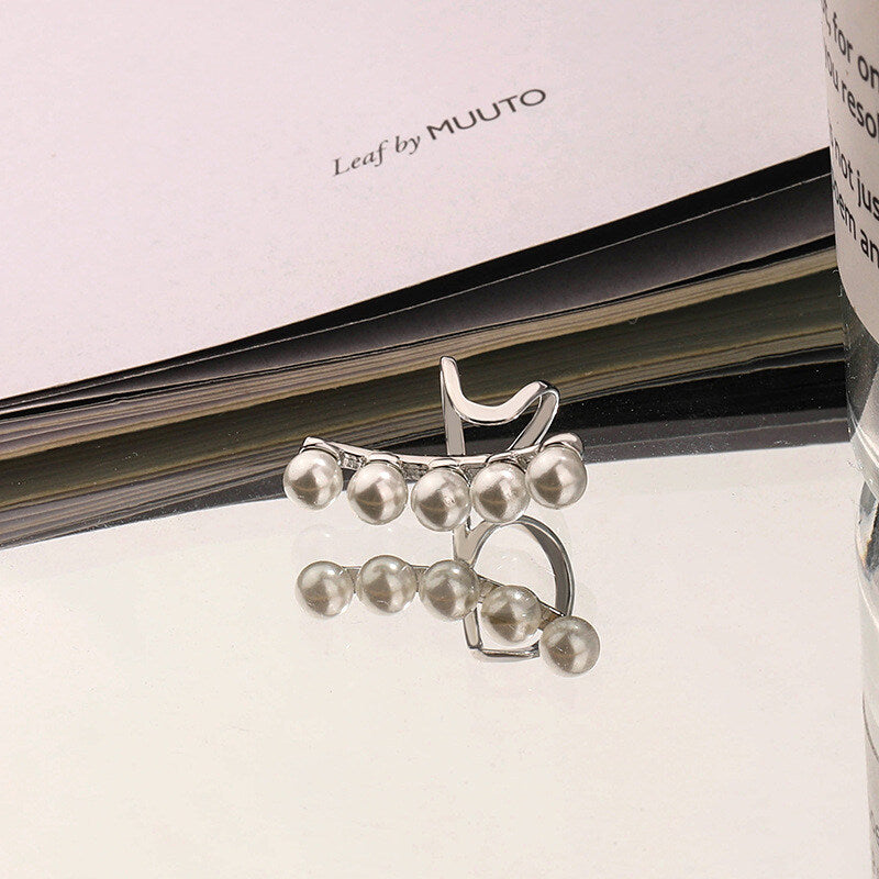 Sterling Silver Pearl Ear Cuff for Women – Non-Piercing Minimalist Ear Jewellery