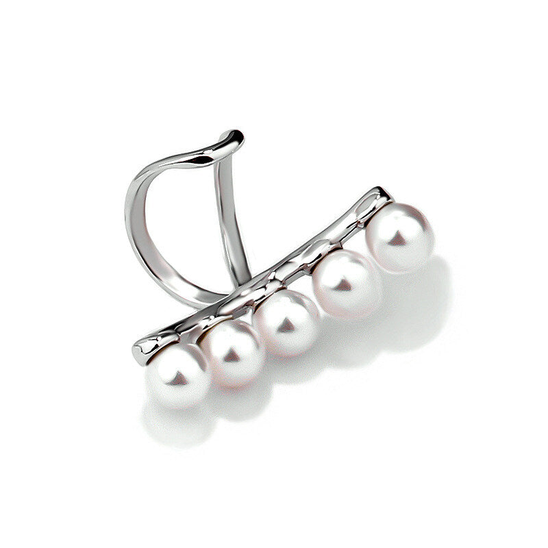 Sterling Silver Pearl Ear Cuff for Women – Non-Piercing Minimalist Ear Jewellery
