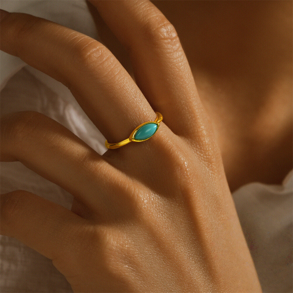 Sterling Silver Turquoise and Cubic Zirconia Jewellery Set – Gold-Plated 3-Piece Set