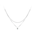 Sterling Silver Double-Layer CZ Pendant Necklace