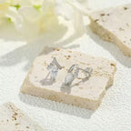 Sterling Silver Pear-Cut Zircon Geometric Stud Earrings