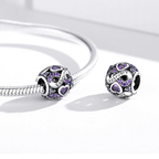 Sterling Silver Birth Month Cubic Zirconia Charm Bead