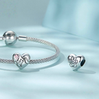 Sterling Silver Love Heart Family Charm Bead