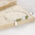 Sterling Silver Lucky Lotus Bracelet with Genuine Hetian Jade