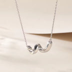 Rustic Diamond Letter Pendant Necklace