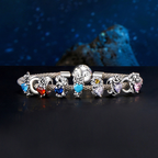 Sterling Silver Floral Heart Cubic Zirconia Charm Bead