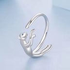 Sterling Silver Leaping Panther Ring