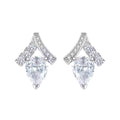 Sterling Silver Pear-Cut Zircon Geometric Stud Earrings
