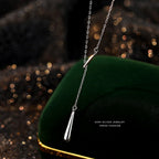 Minimalist Water Drop Y-Necklace with Fringe Accent