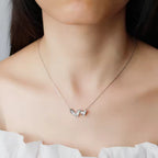 Rustic Diamond Letter Pendant Necklace