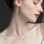 Korean-Style Pearl Necklace and Earrings Set