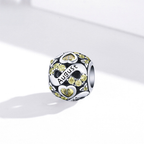 Sterling Silver Birth Month Cubic Zirconia Charm Bead