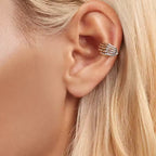 Sterling Silver Skull Ear Cuff for Women – Gothic Multi-Layer Non-Piercing Design