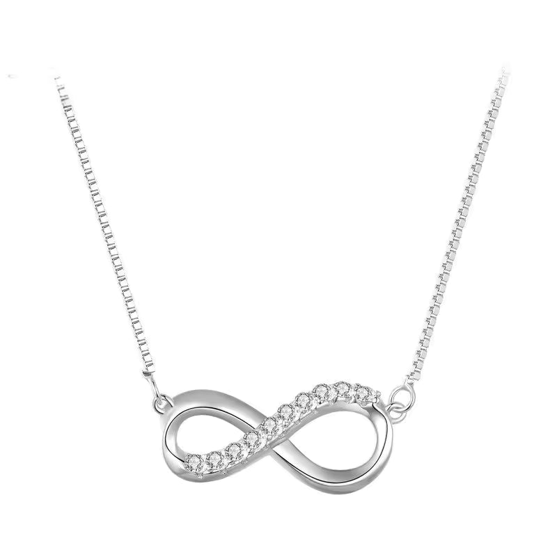 Sterling Silver Moissanite Mobius Ring Necklace