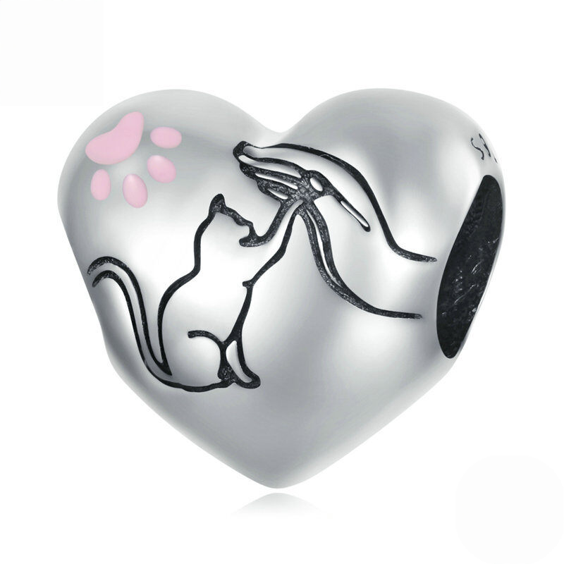 Sterling Silver Love Heart Family Charm Bead