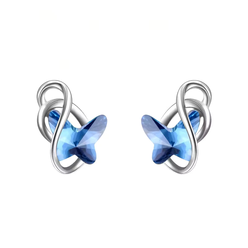 Infinity Blue Butterfly Earrings