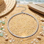 Sterling Silver Cubic Zirconia Tennis Anklet