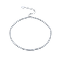 Sterling Silver Cubic Zirconia Tennis Anklet