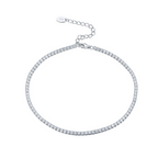 Sterling Silver Cubic Zirconia Tennis Anklet