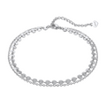Sterling Silver Double Layer Disc Anklet