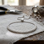 Sterling Silver Adjustable Sparkle Bead Bolo Bracelet