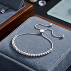 Sterling Silver Adjustable Sparkle Bead Bolo Bracelet