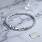 Sterling Silver Woven Mesh Chain Bracelet