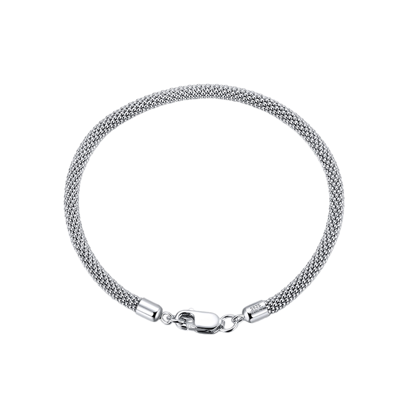 Sterling Silver Woven Mesh Chain Bracelet
