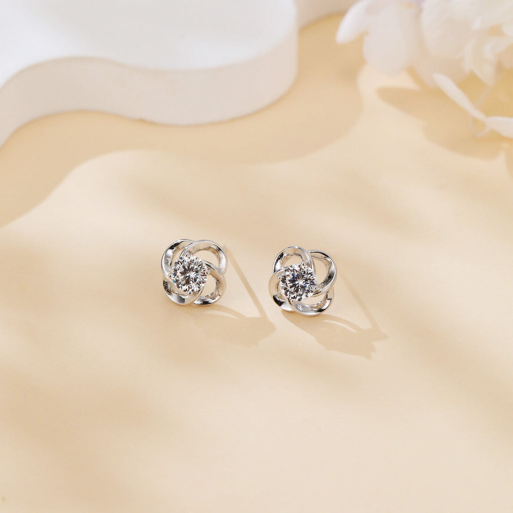 Elegant Floral Moissanite Stud Earrings
