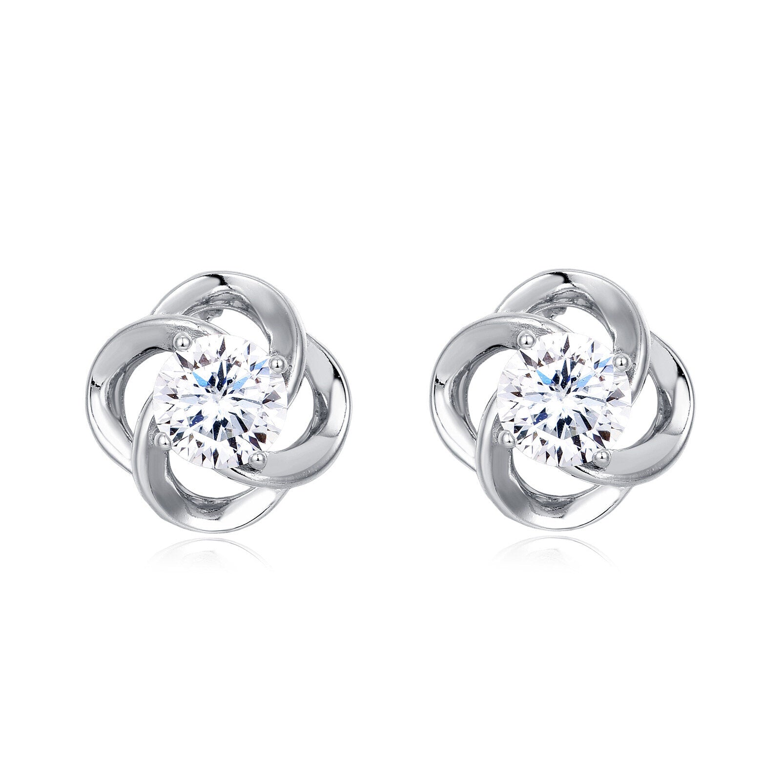Elegant Floral Moissanite Stud Earrings