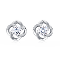 Sterling Silver Floral Moissanite Stud Earrings