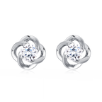 Sterling Silver Floral Moissanite Stud Earrings