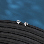 Elegant Heart-Shaped Zircon Accent Stud Earrings