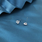 Elegant Heart-Shaped Zircon Accent Stud Earrings