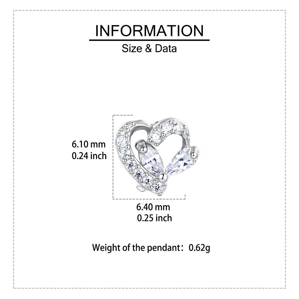 Elegant Heart-Shaped Zircon Accent Stud Earrings