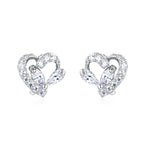 Elegant Heart-Shaped Zircon Accent Stud Earrings
