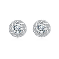 Sterling Silver Floral Moissanite Stud Earrings
