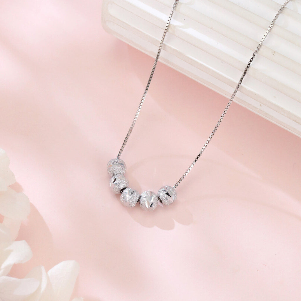 Zircon-Encrusted Heart Pendant Necklace