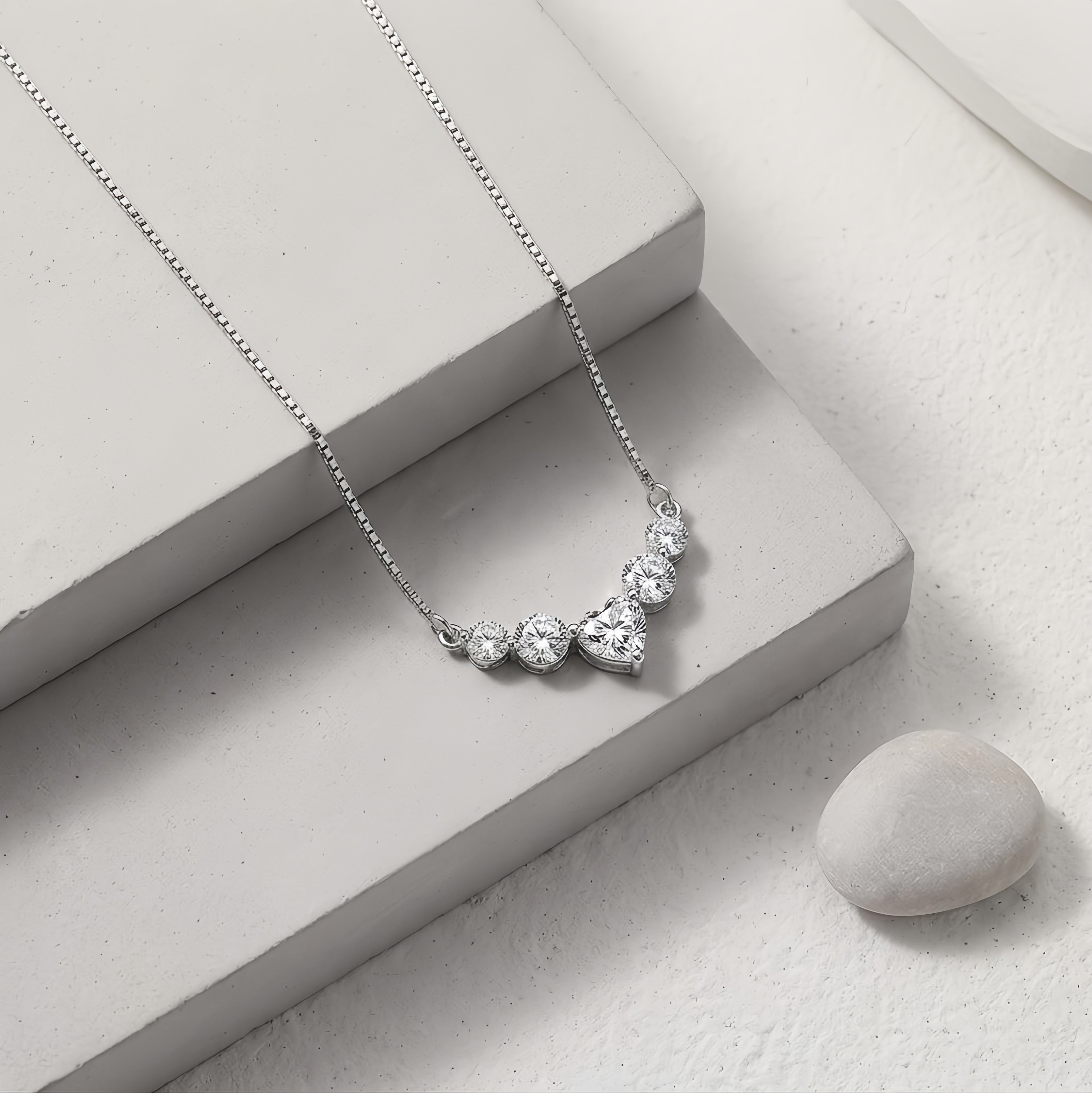 Heart-Center CZ Necklace
