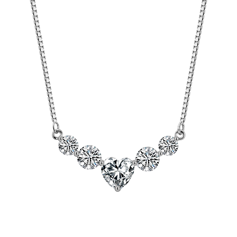Heart-Center CZ Necklace