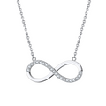Sterling Silver Infinity Pendant Necklace with Cubic Zirconia Sparkle