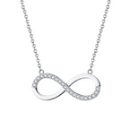 Sterling Silver Infinity Pendant Necklace with Cubic Zirconia Sparkle