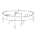 Sterling Silver Two-Piece Anklet Set