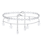 Sterling Silver Two-Piece Anklet Set