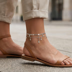 Sterling Silver Two-Piece Anklet Set