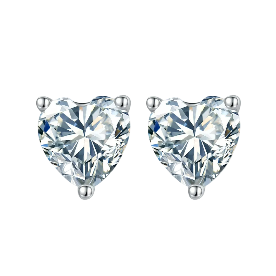 Heart-Shaped CZ Stud Earring