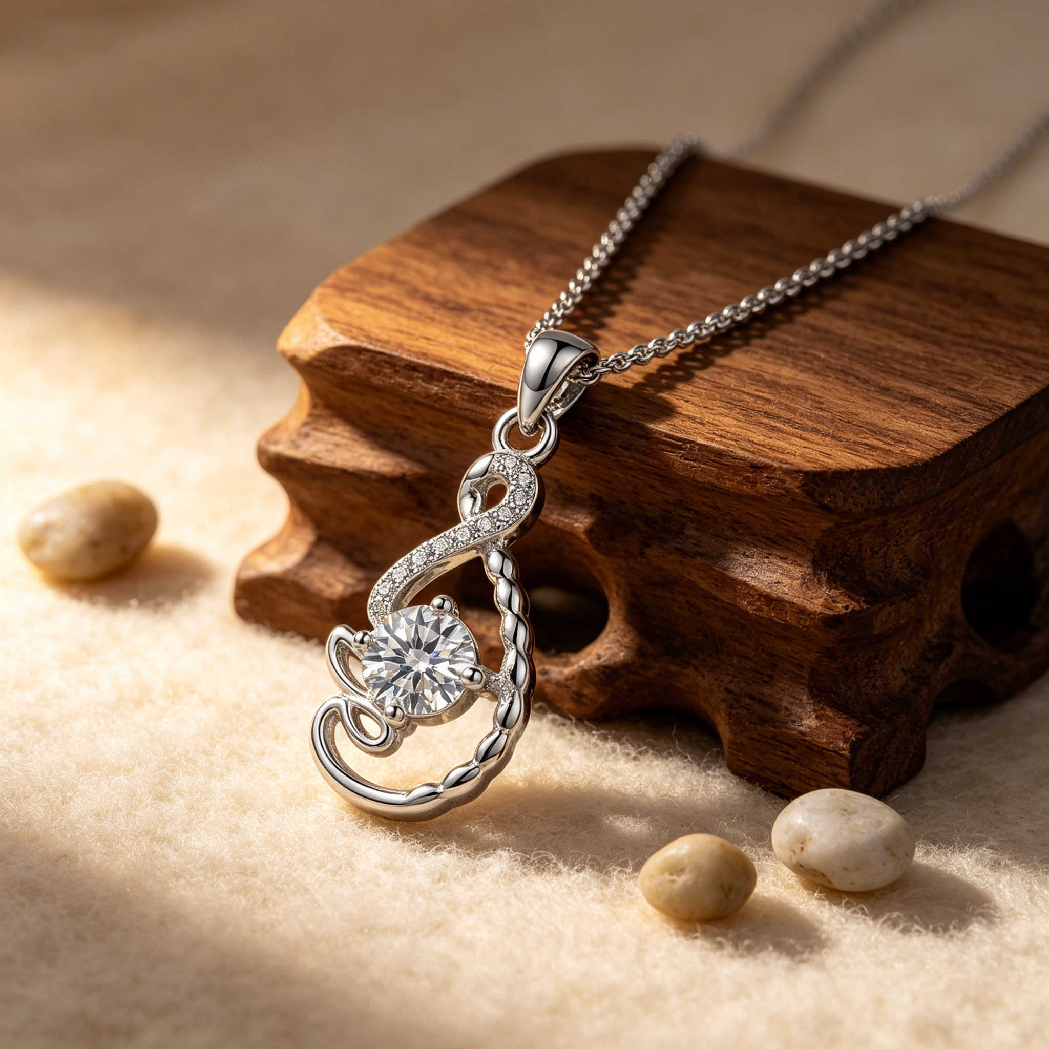 Elegant CZ Teardrop Pendant Necklace