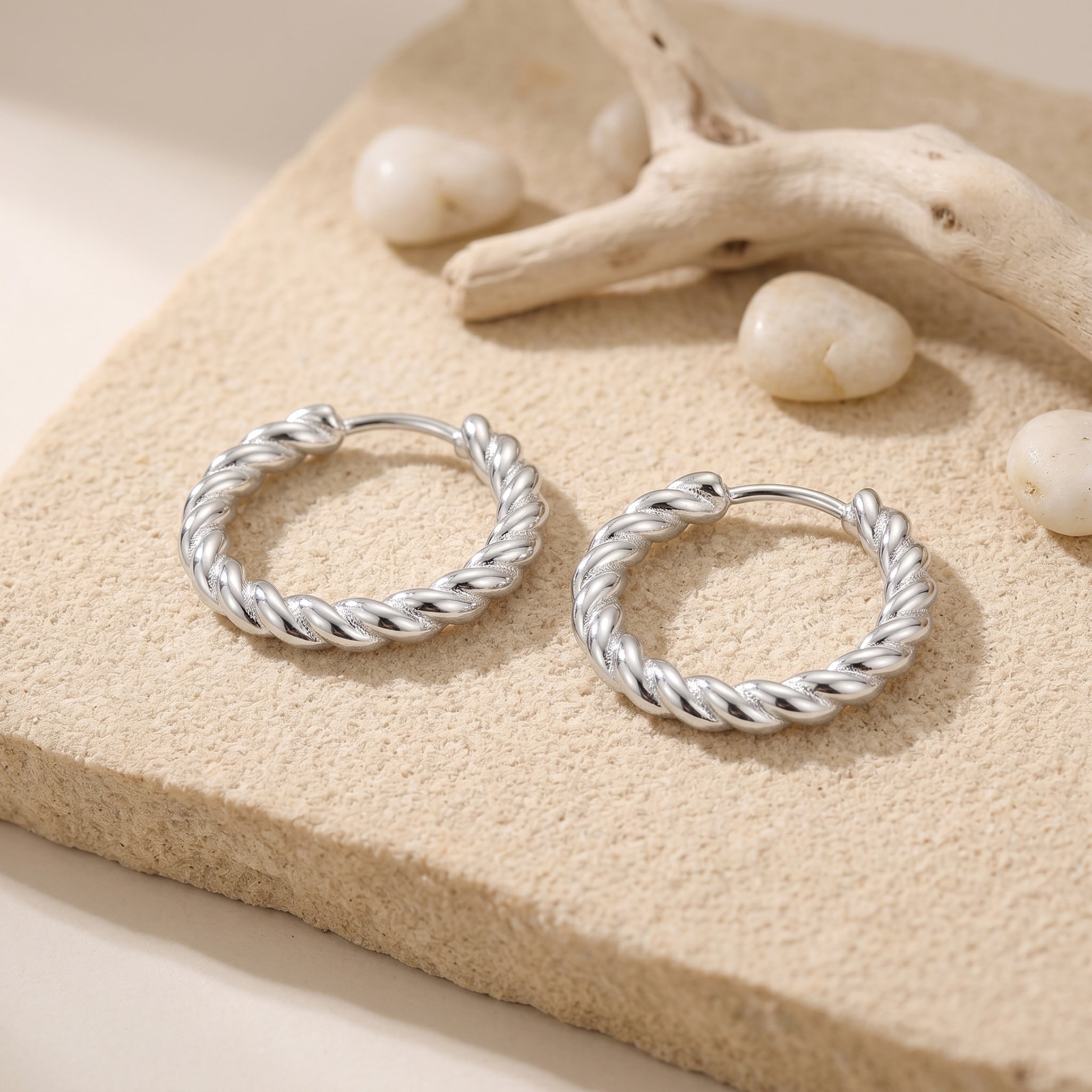 Elegant Twisted Rope Hoop Earring