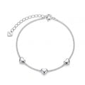 Sterling Silver Three Puffy Heart Bracelet